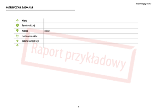Sample NESSE Competency Development Map report – page 4 (in Polish)