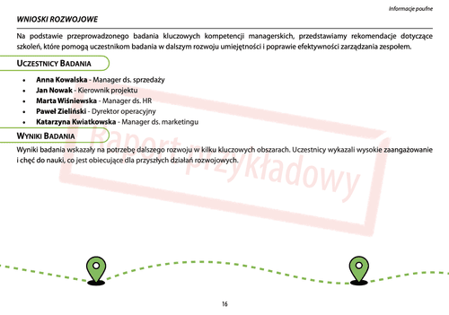 Sample NESSE Competency Development Map report – page 14 (in Polish)