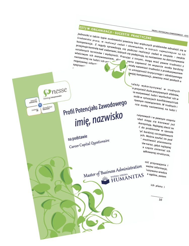 Sample CCQ report – Professional Potential Profile