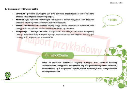 Sample NESSE Competency Development Map report – page 8 (in Polish)