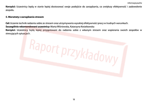 Sample NESSE Competency Development Map report – page 16 (in Polish)