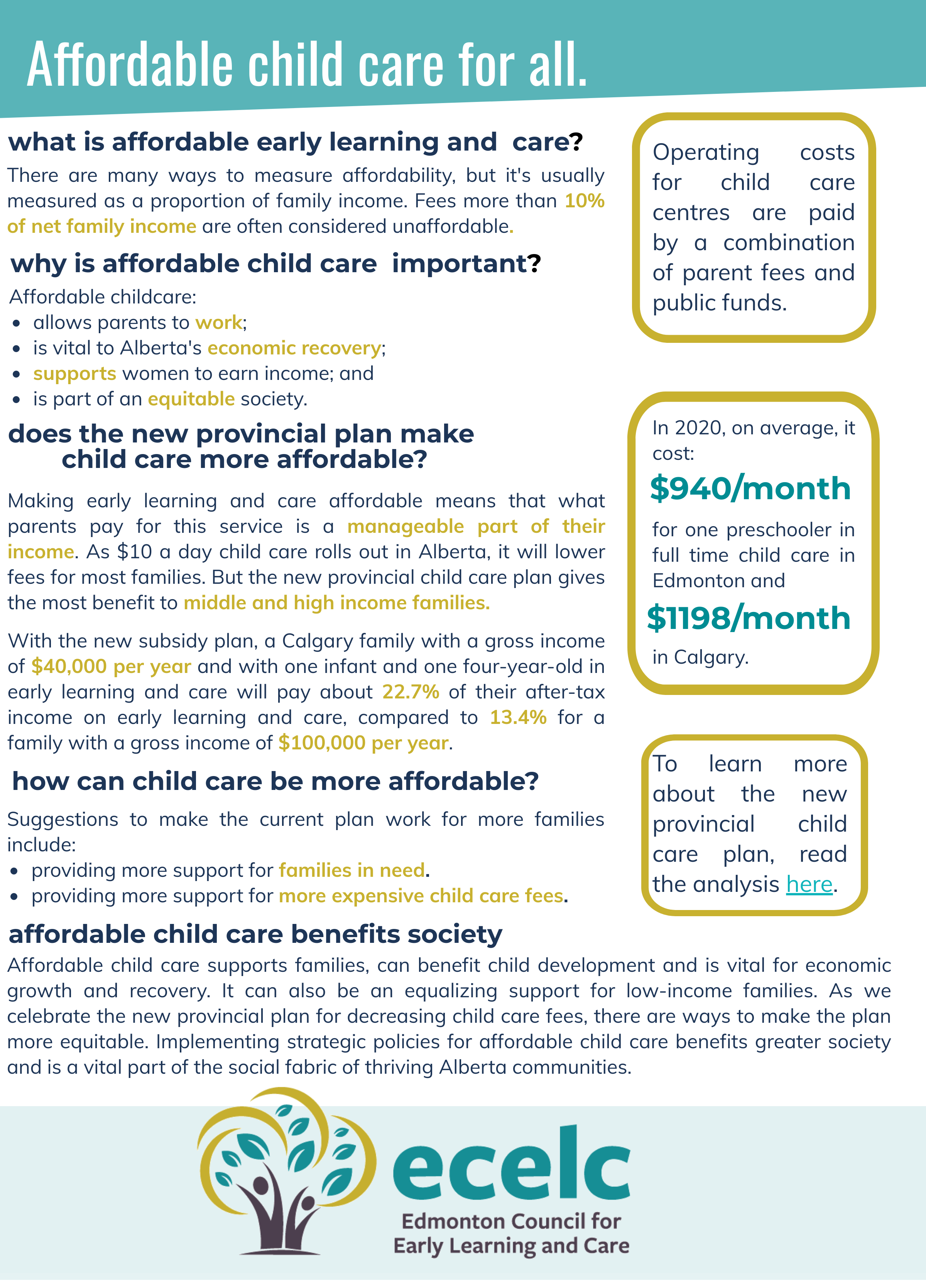 What is Affordable Early Learning and Care?