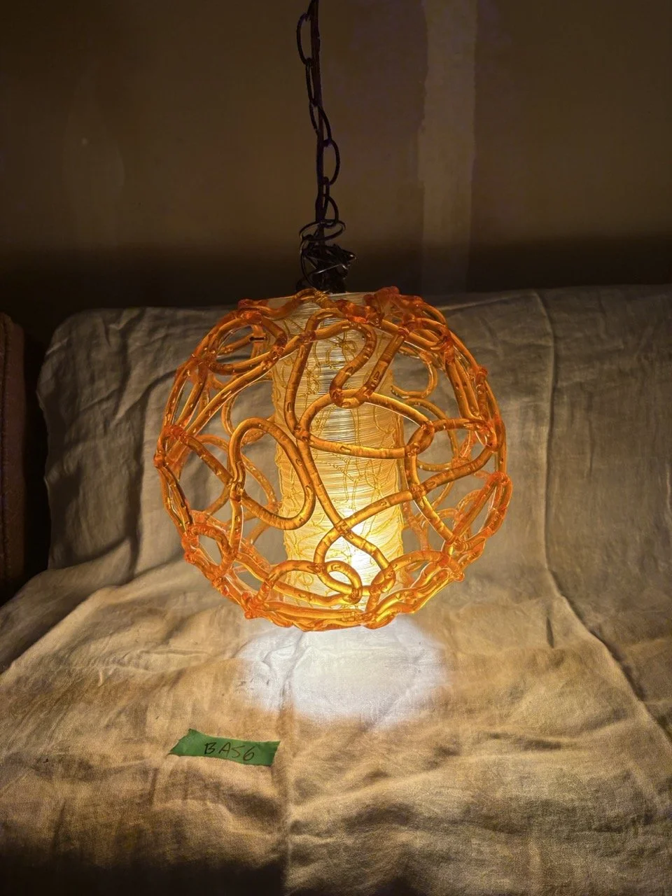 MCM Lucite Spaghetti Hanging Lamp