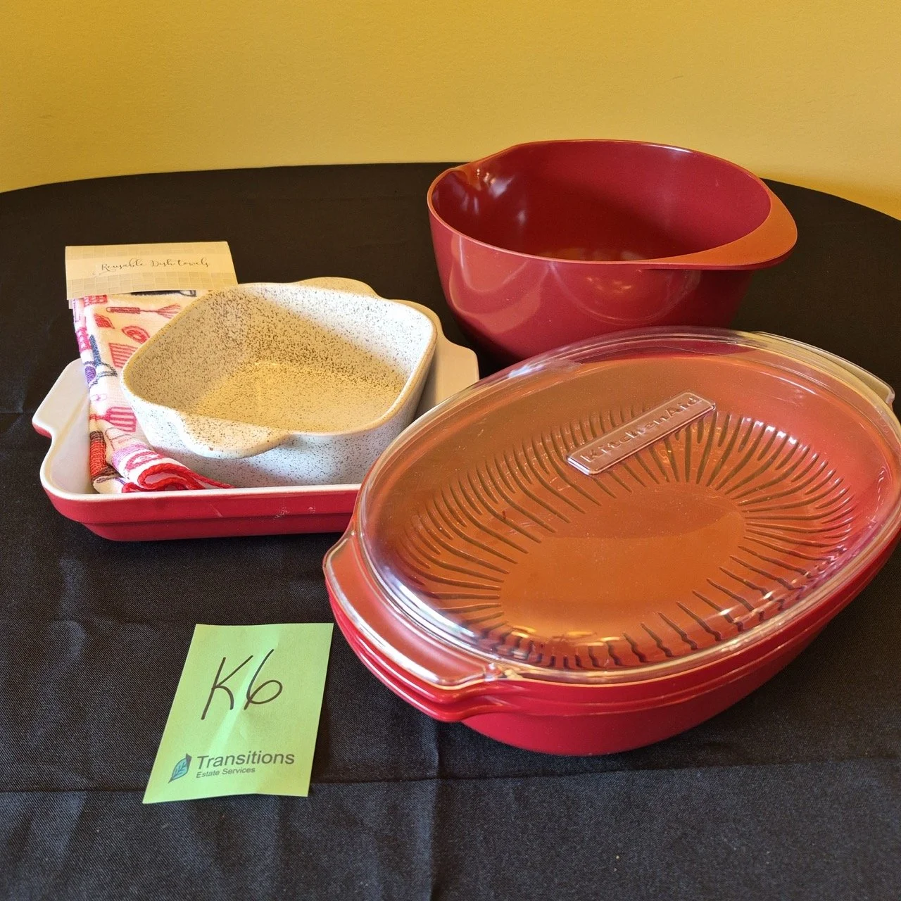 Kitchen-Aid Casserole, Bakeware and Kitchen Towels