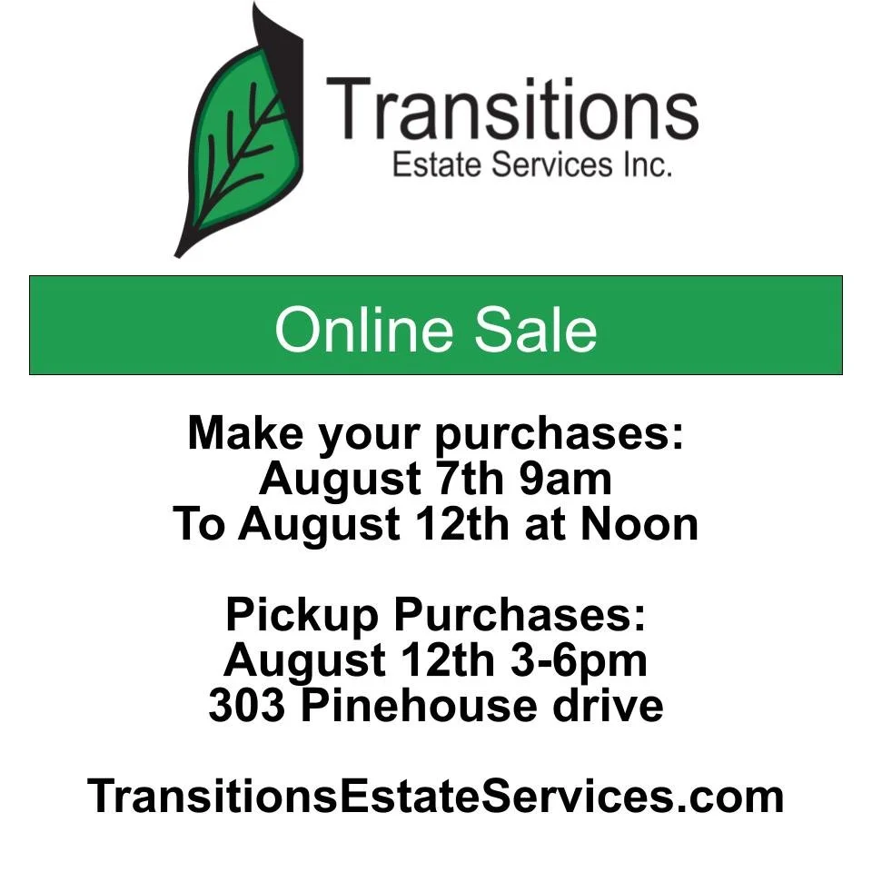 Online Sale August 7th to 12th!