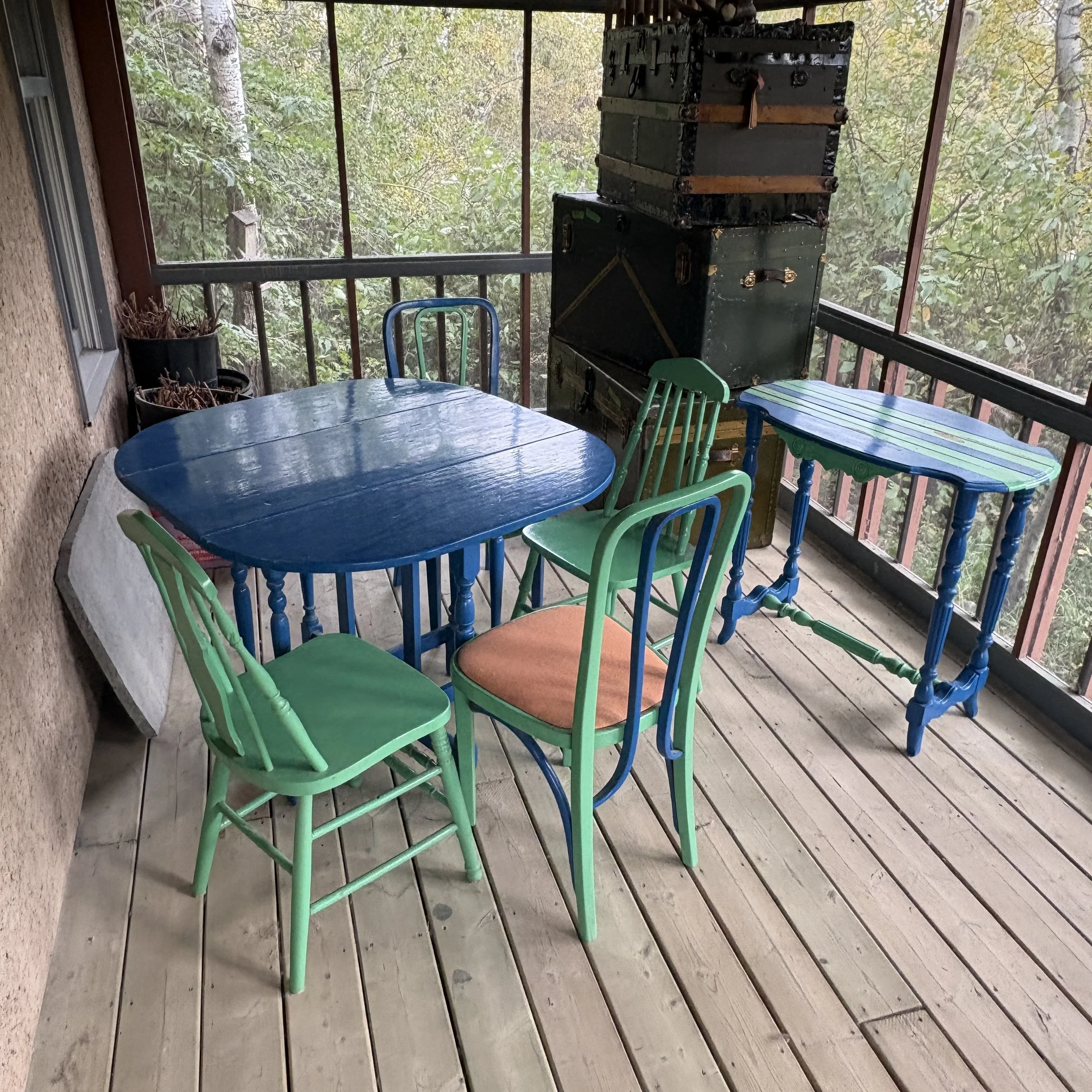 Colourful Gateleg Table Porch Set