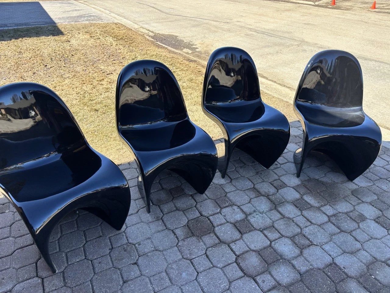 Four Panton-Style Dining Chairs