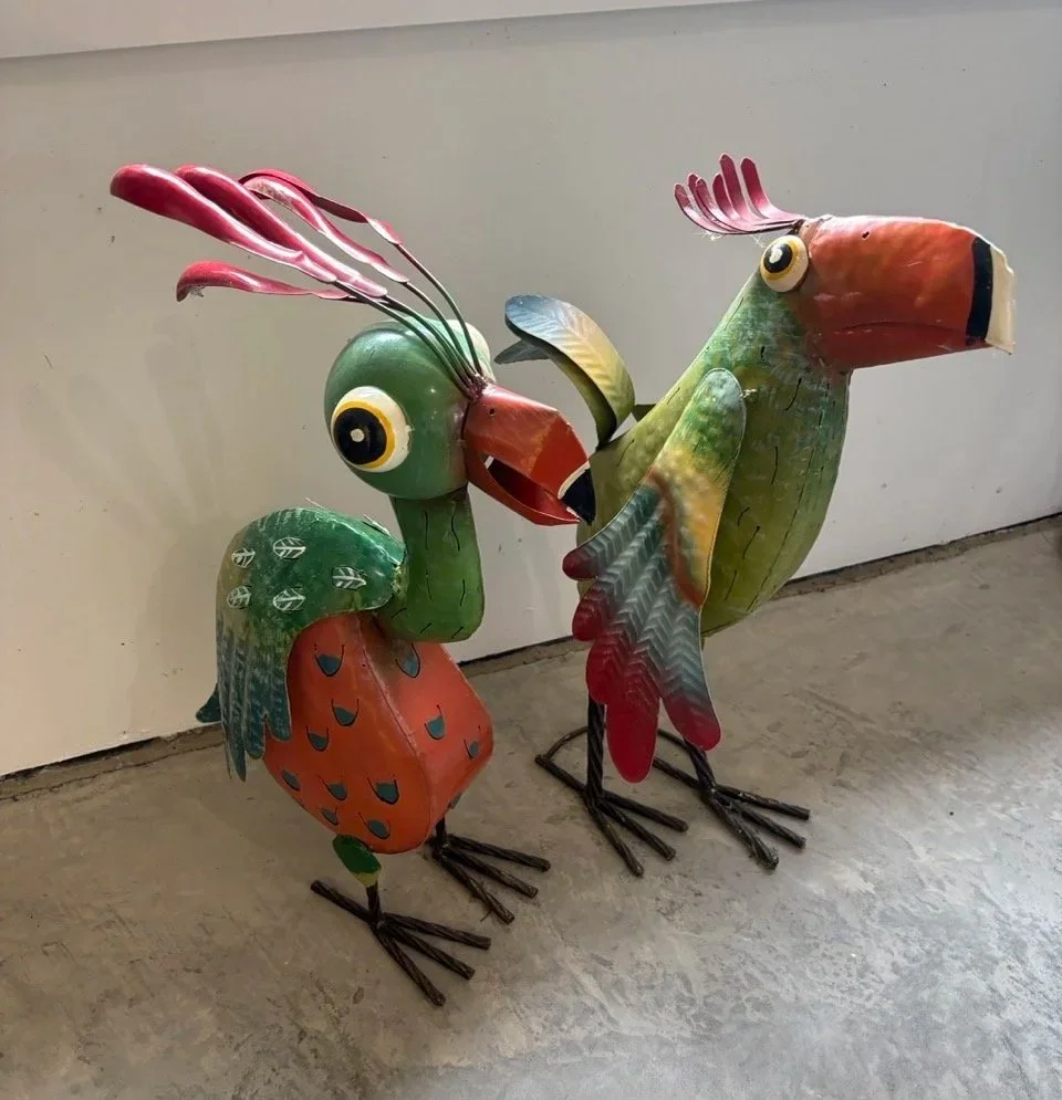 2 Tropical Metal Birds