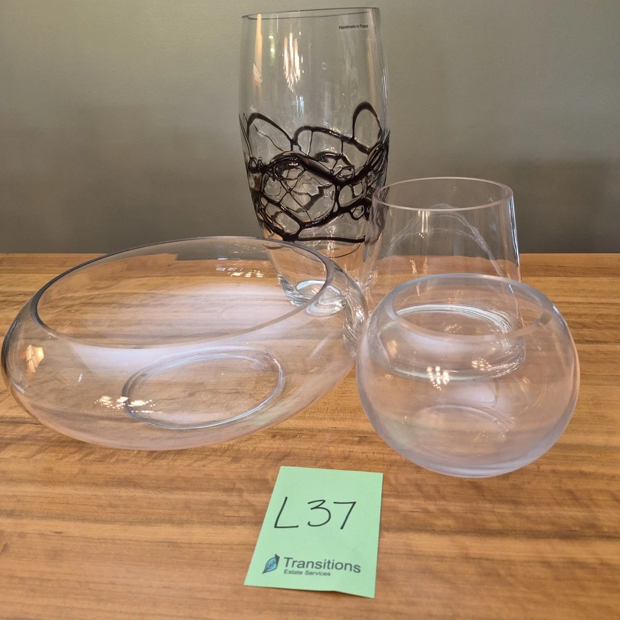 Beautiful Vase made in Poland and Other Decorative Glass