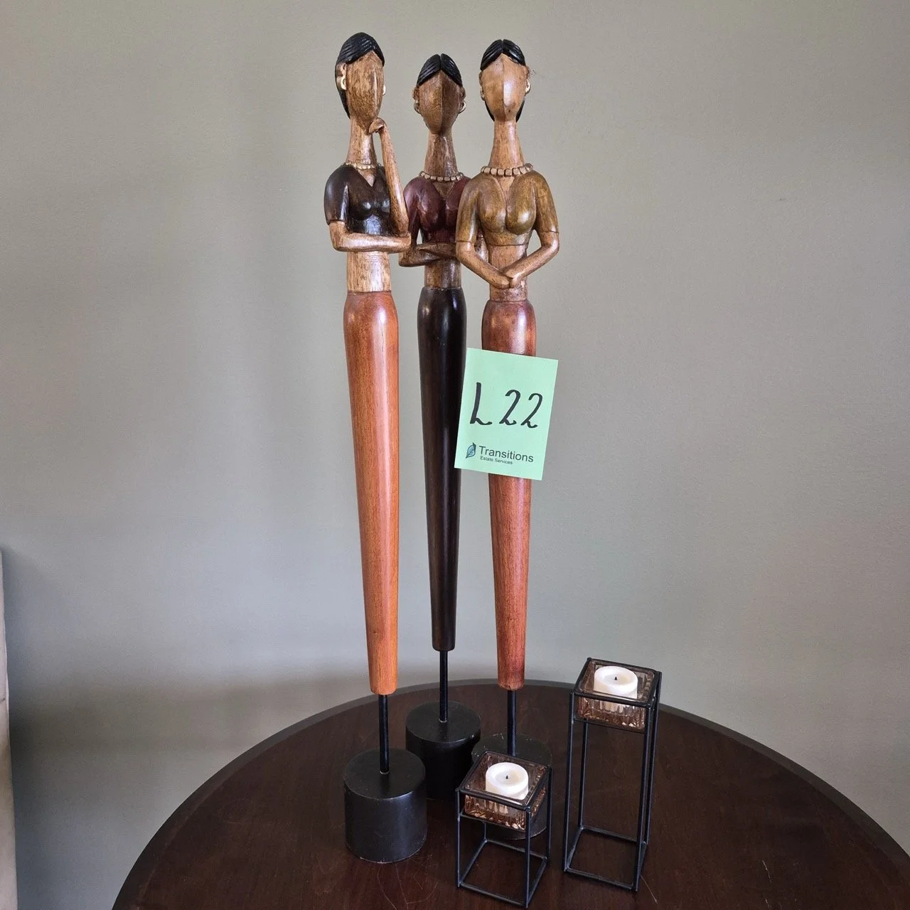 Set of Three Handcrafted Lovely Wooden Ladies
