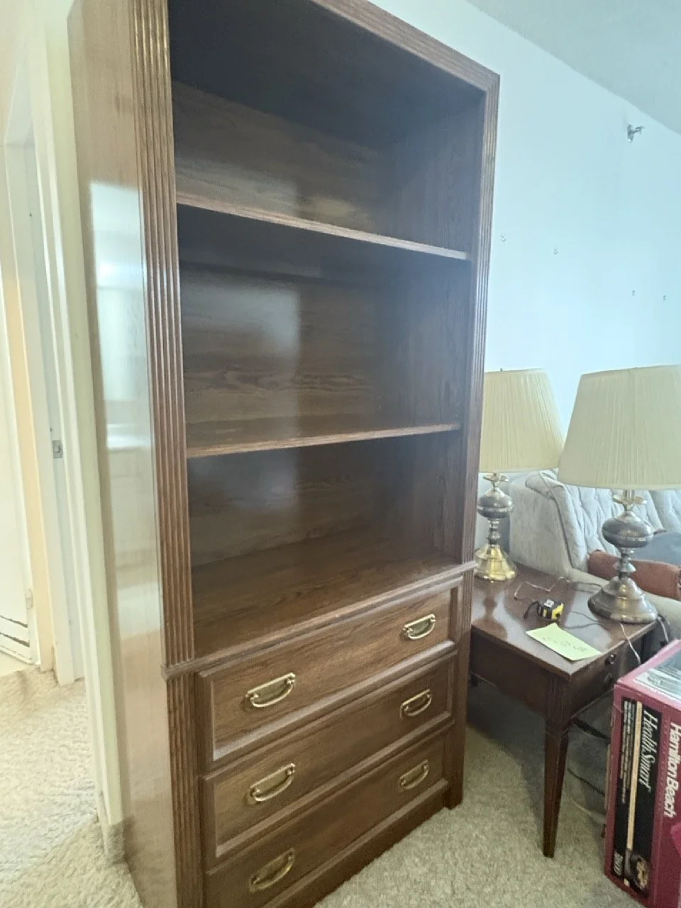 Retro Bookcase w/ 3 Drawers