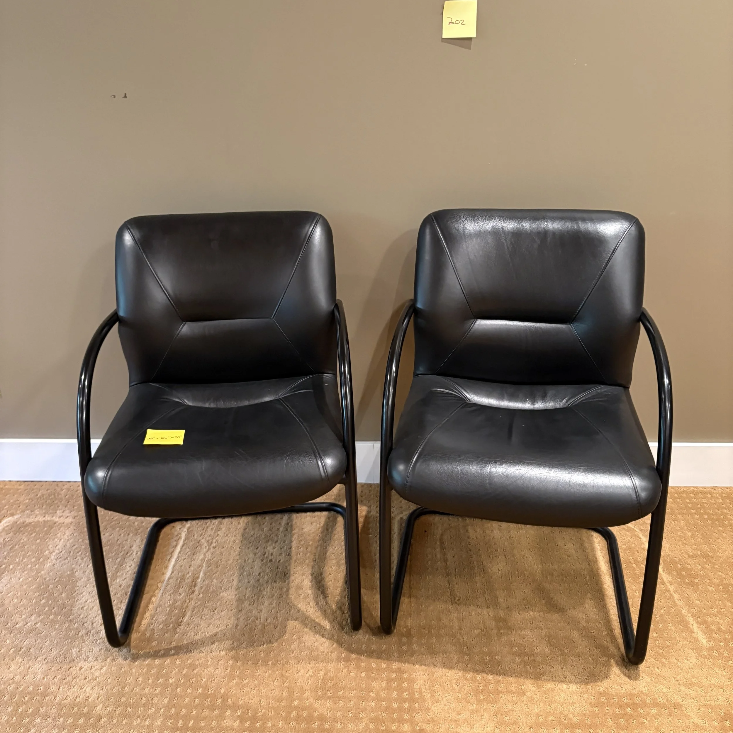 2 Stunning Black Leather Chairs