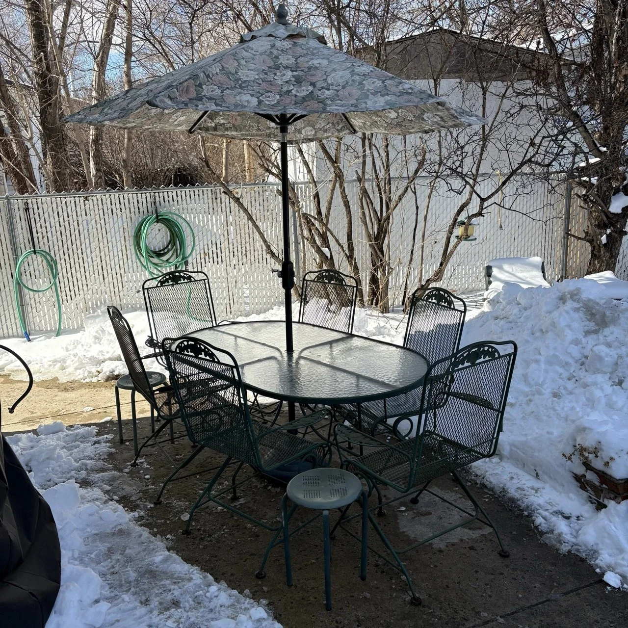 1980s Woodard Wrought Iron Patio Set