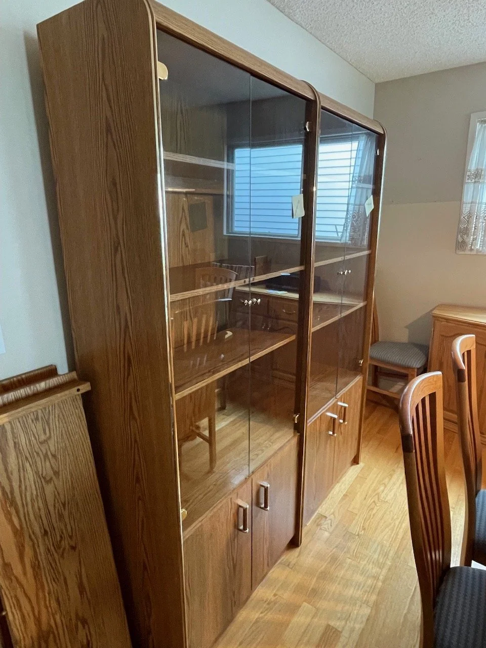 Two Oak Cabinets