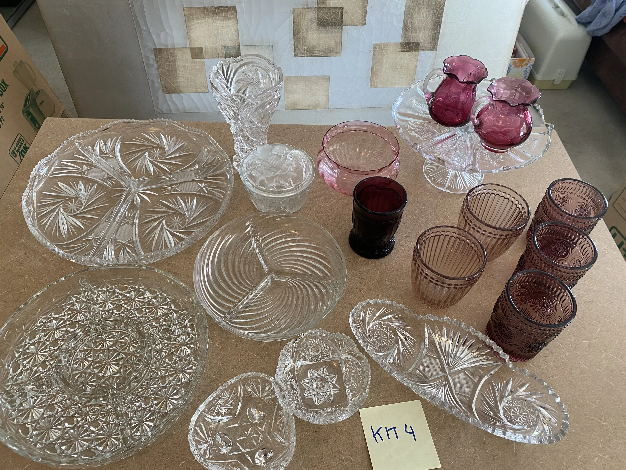 Clear/Pink Glassware
