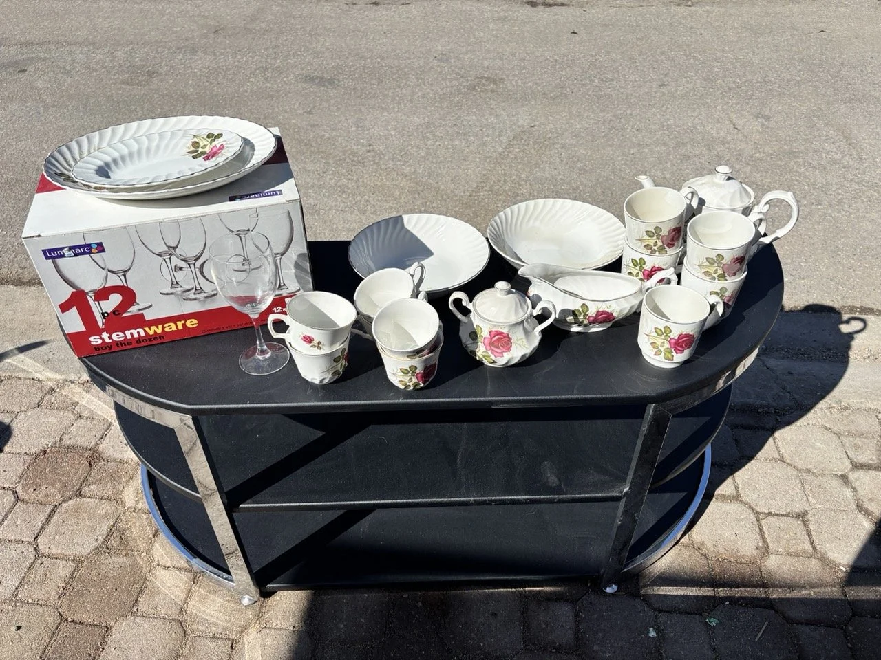 'Anniversary Rose' China  and Glassware