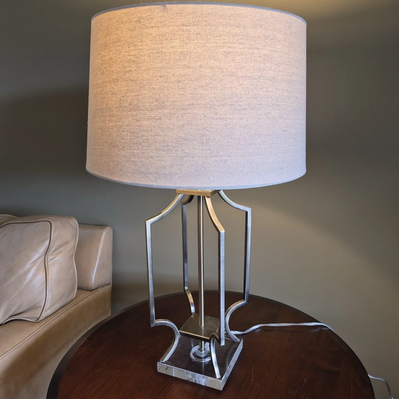Sleek Metal Lamp with Tall Shade
