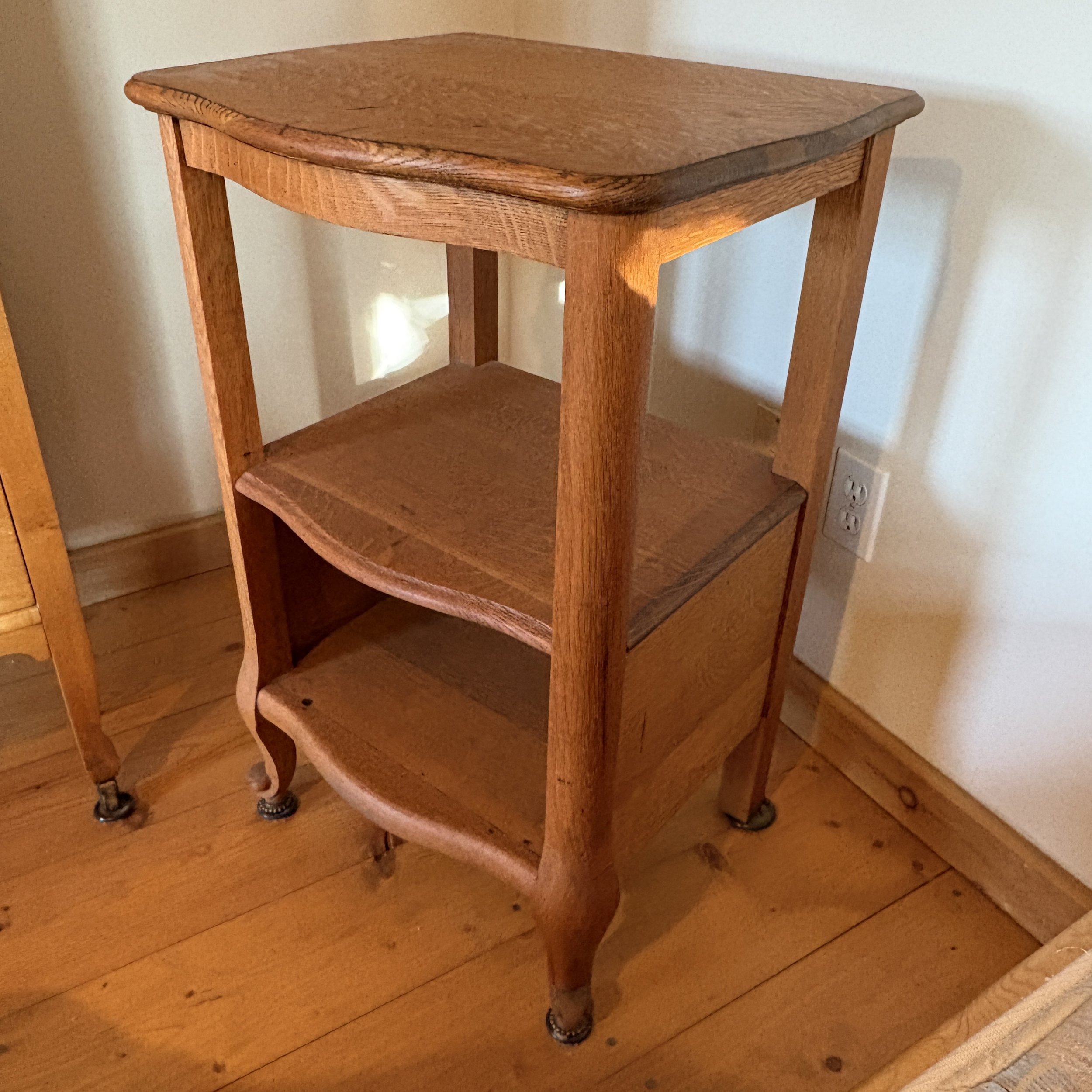 Wooden Nightstand w/ Shelf