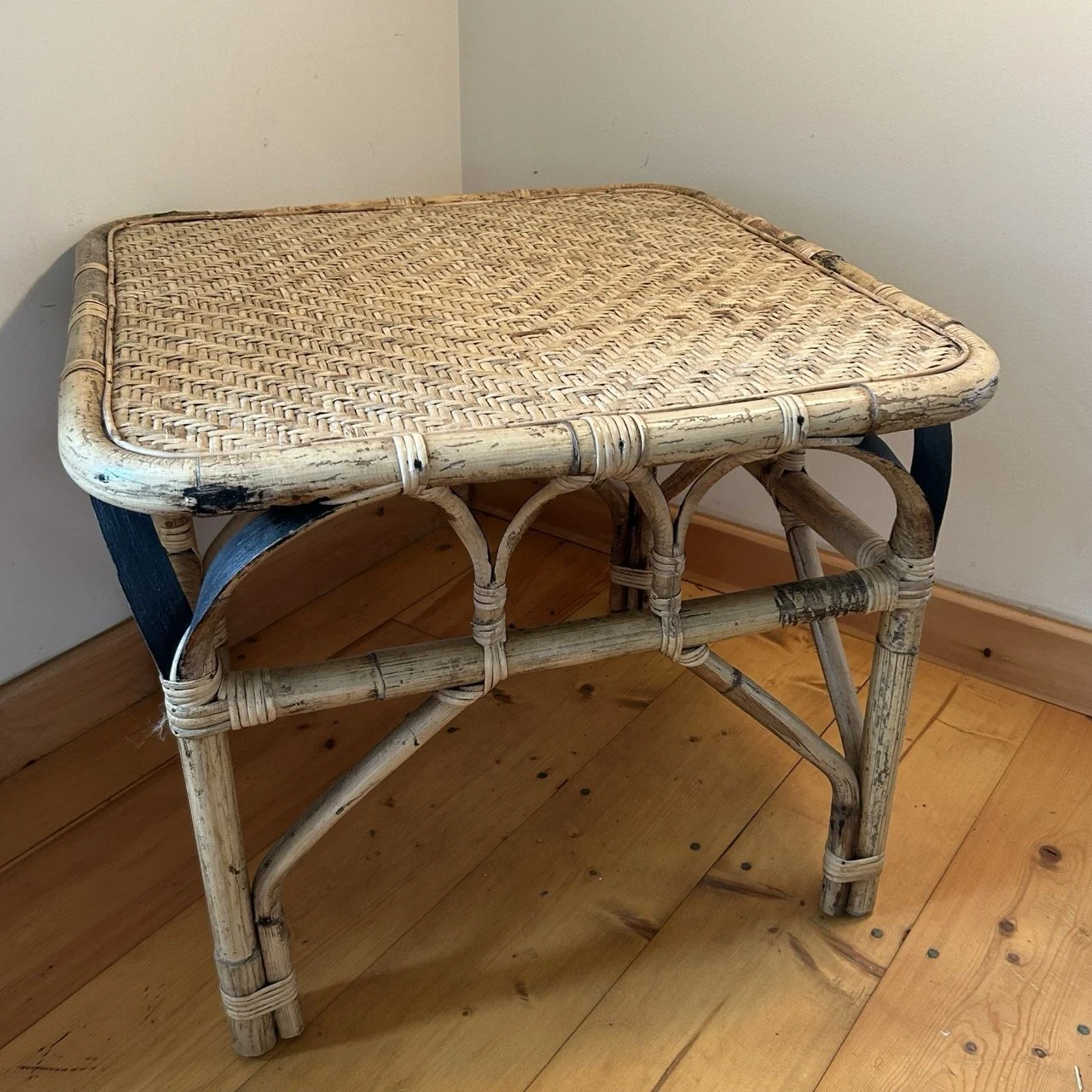 Bamboo and Rattan Side Table