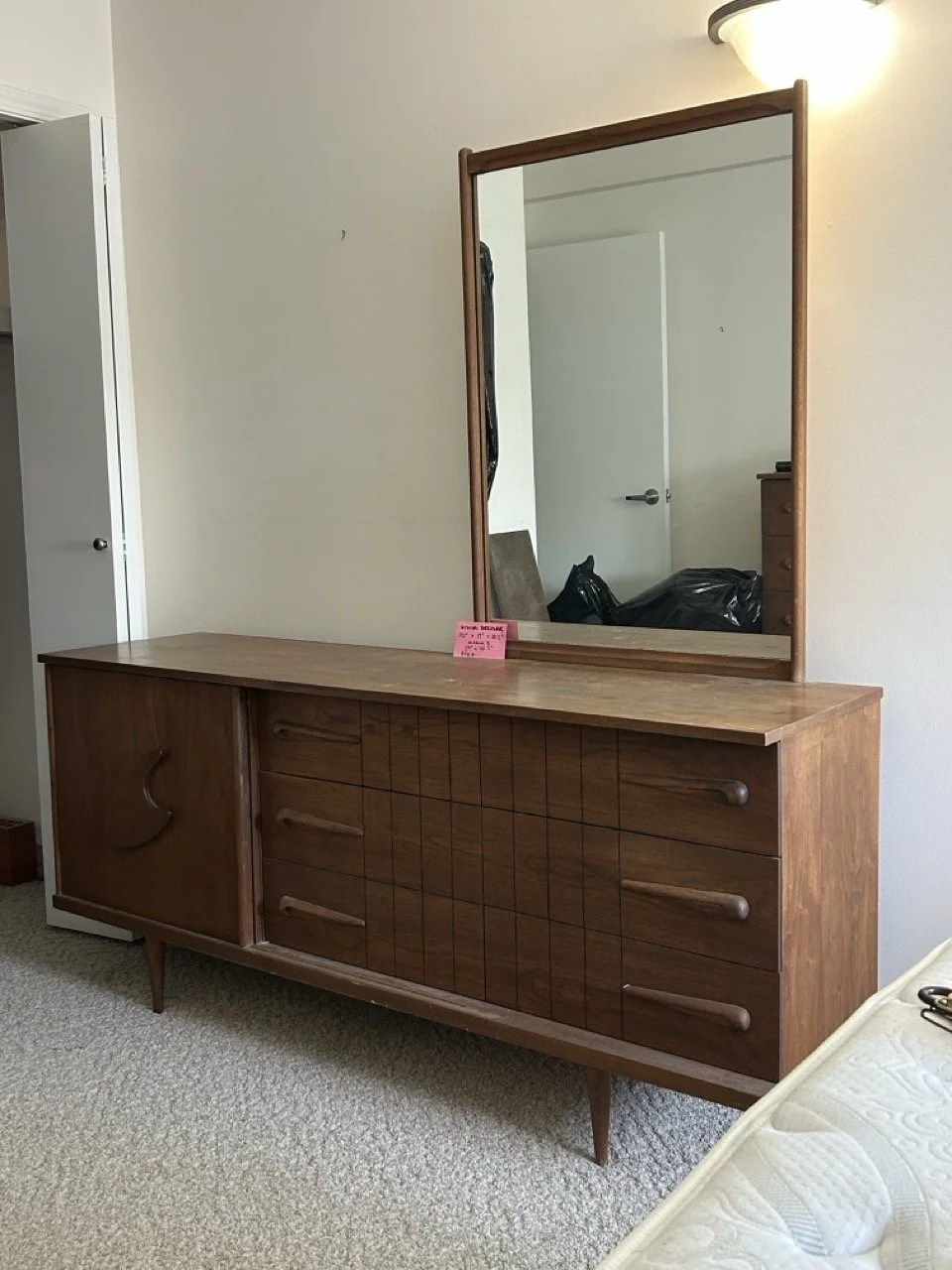 MCM Viscol Walnut Dresser w/ Mirror