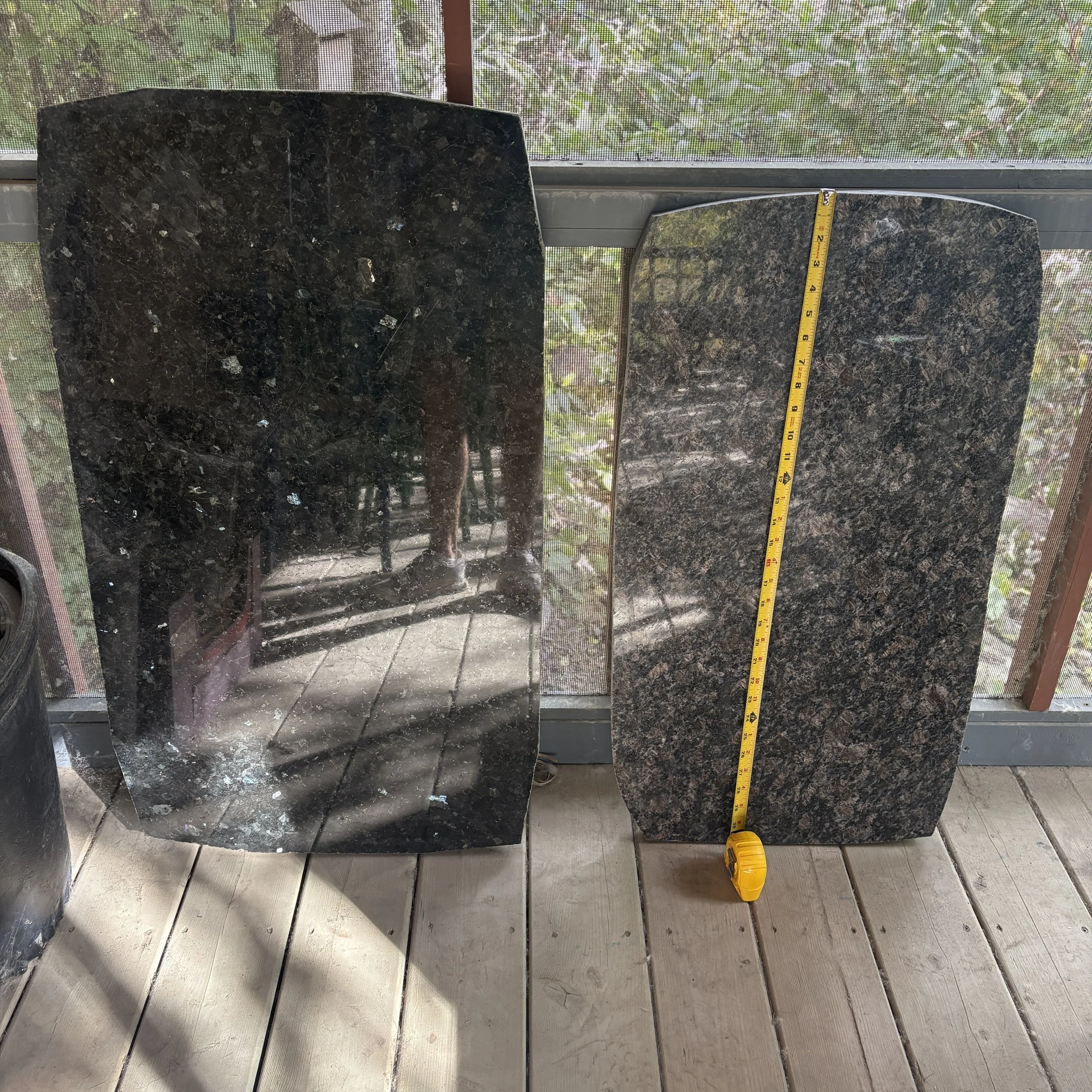 Two Pieces of Polished Granite