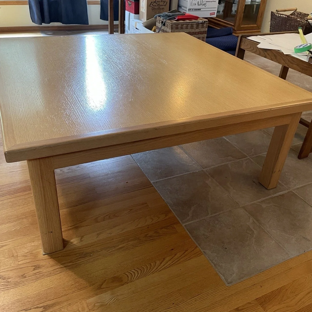 Large Light Oak Coffee Table