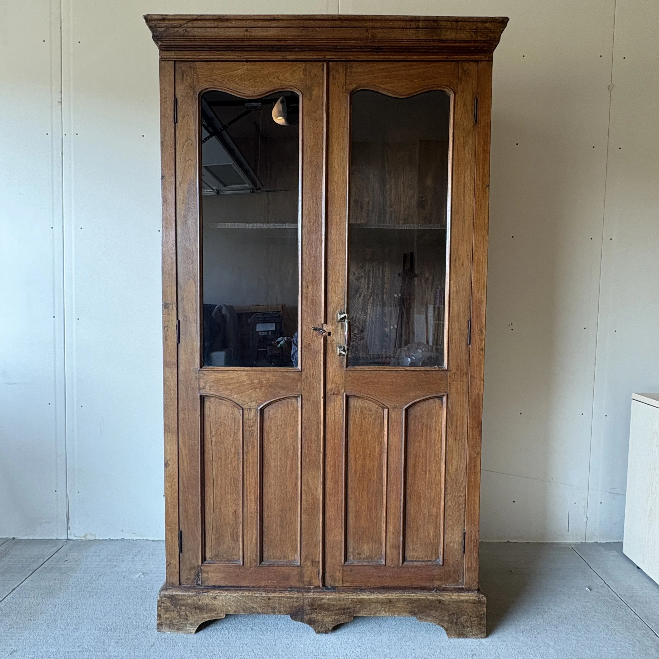 Antique Teak and Glass Cabinet