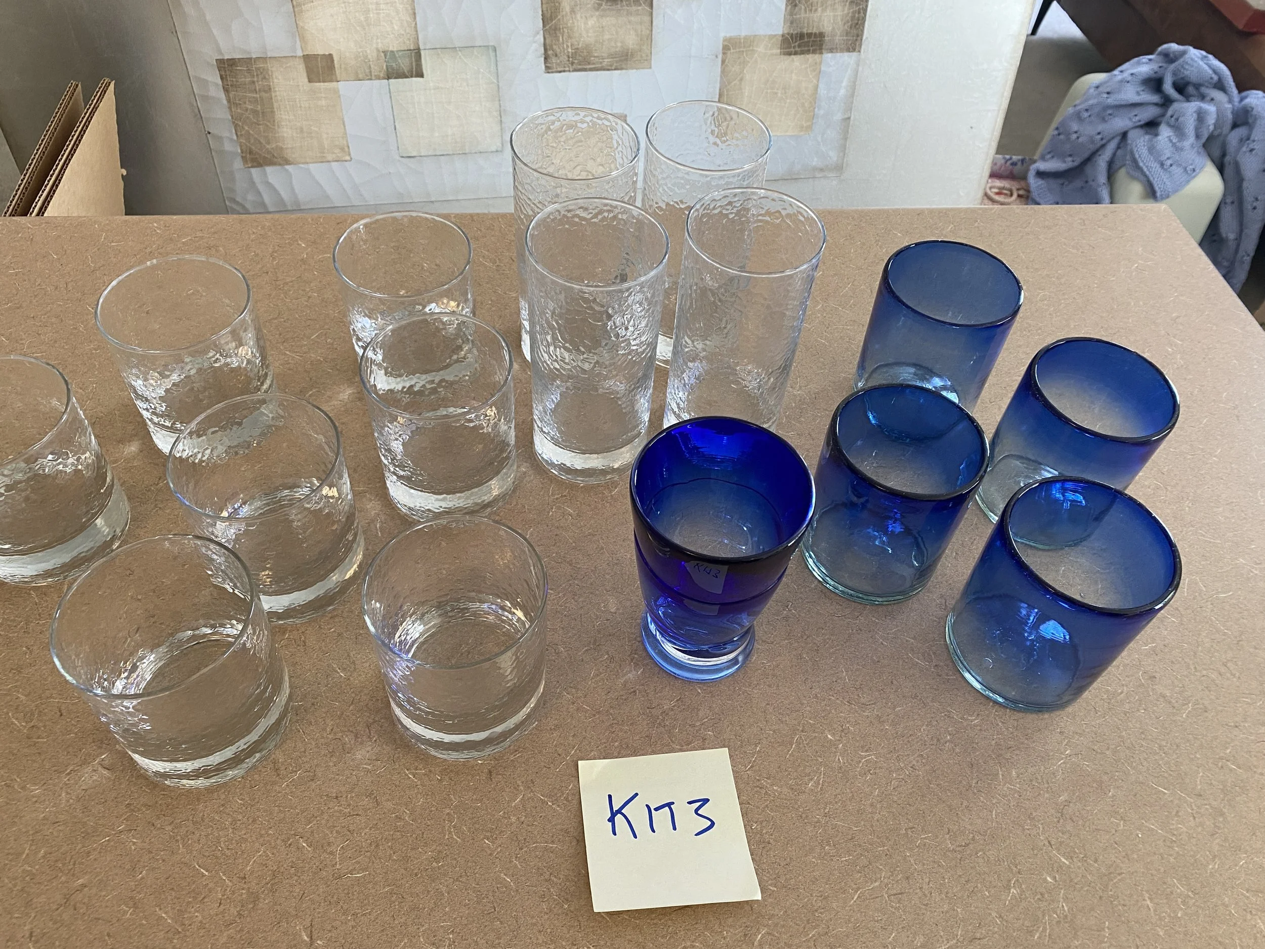 Clear/Blue Glassware