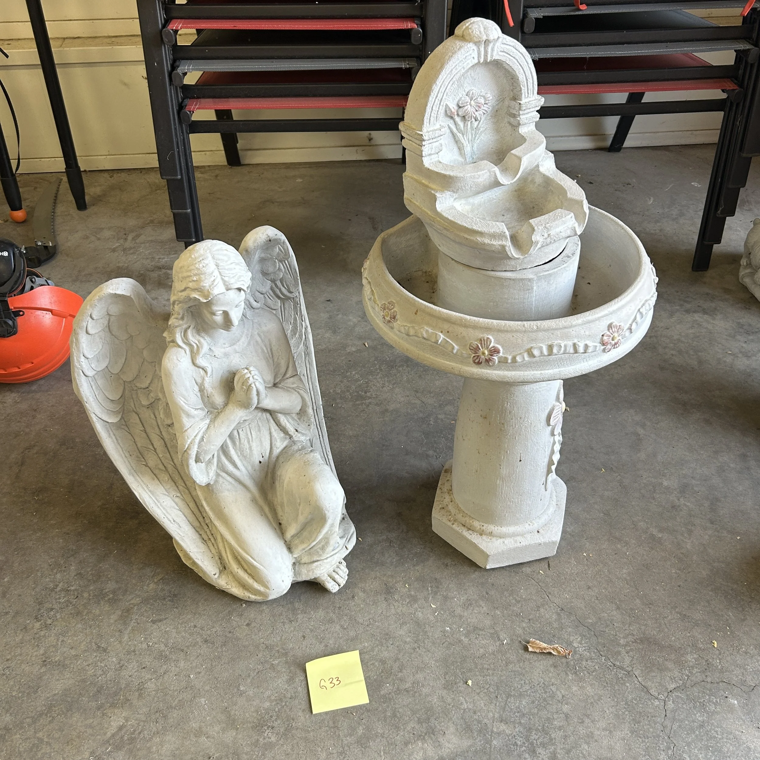 Concrete Fountain and Angel