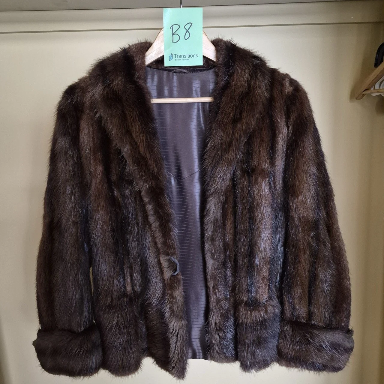 Ladies Short Mink with Button Closure