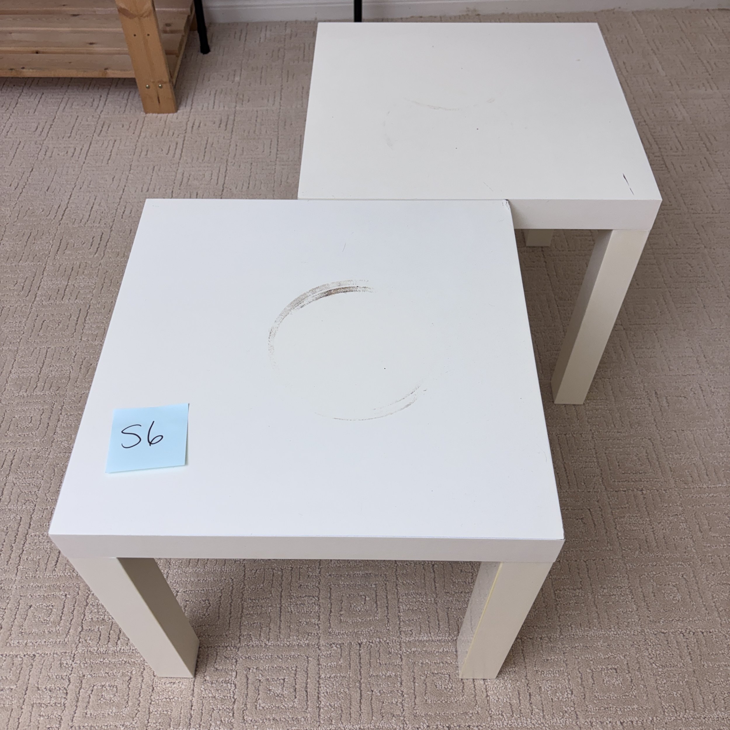 Set of White End Tables