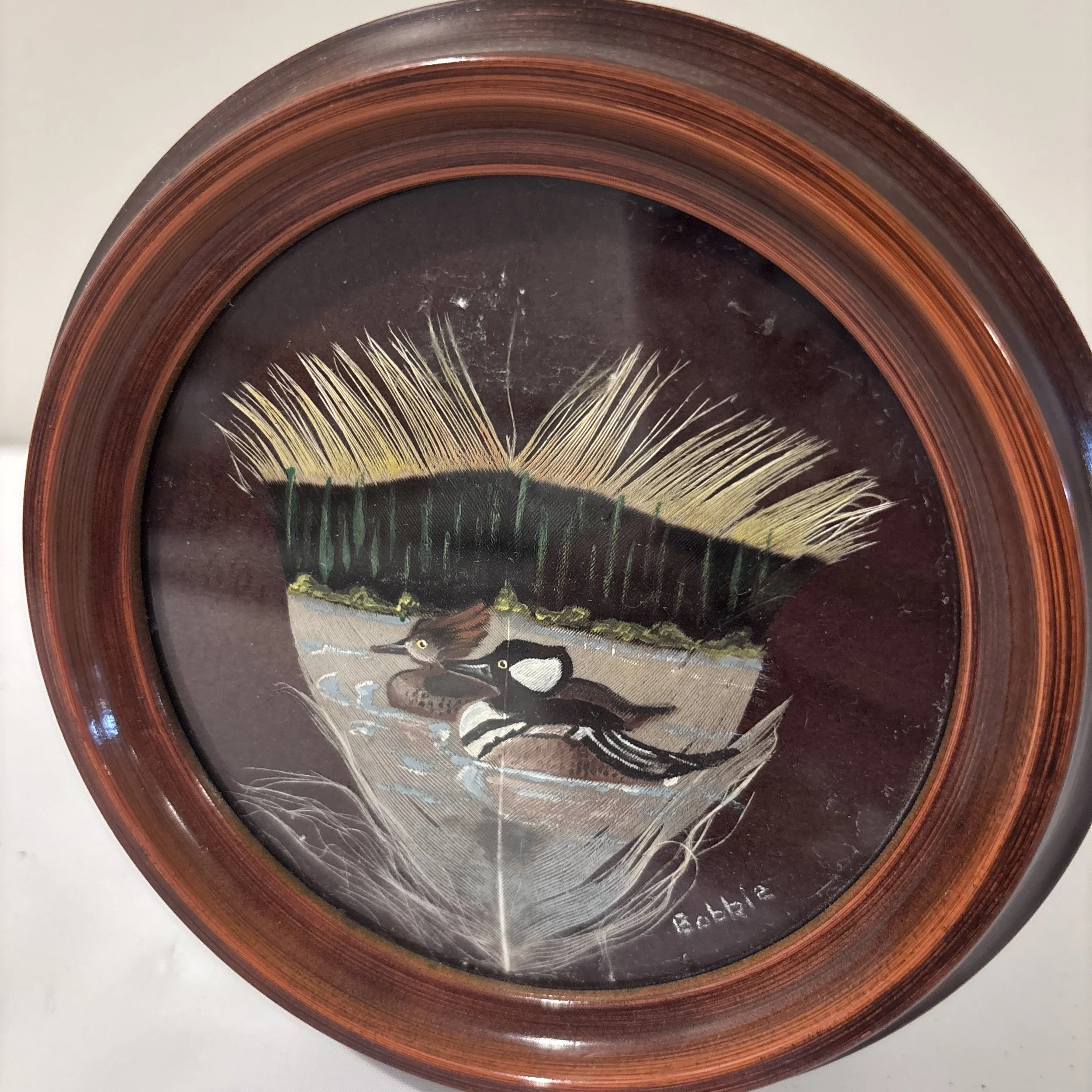 Collectible Painting on Turkey Feathers by Bobbie Mumsen