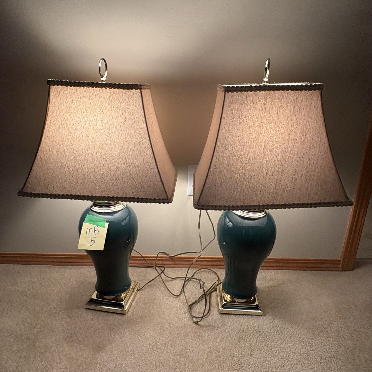 Pair of Green Desk Lamps