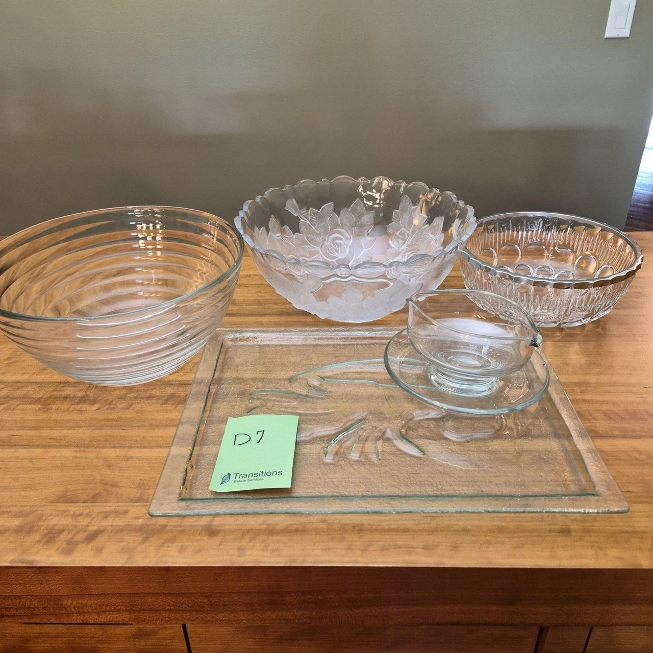 Vintage Glass Serving Bowls and Tray