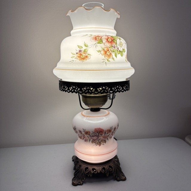 Milk Glass Hurricane Lamp