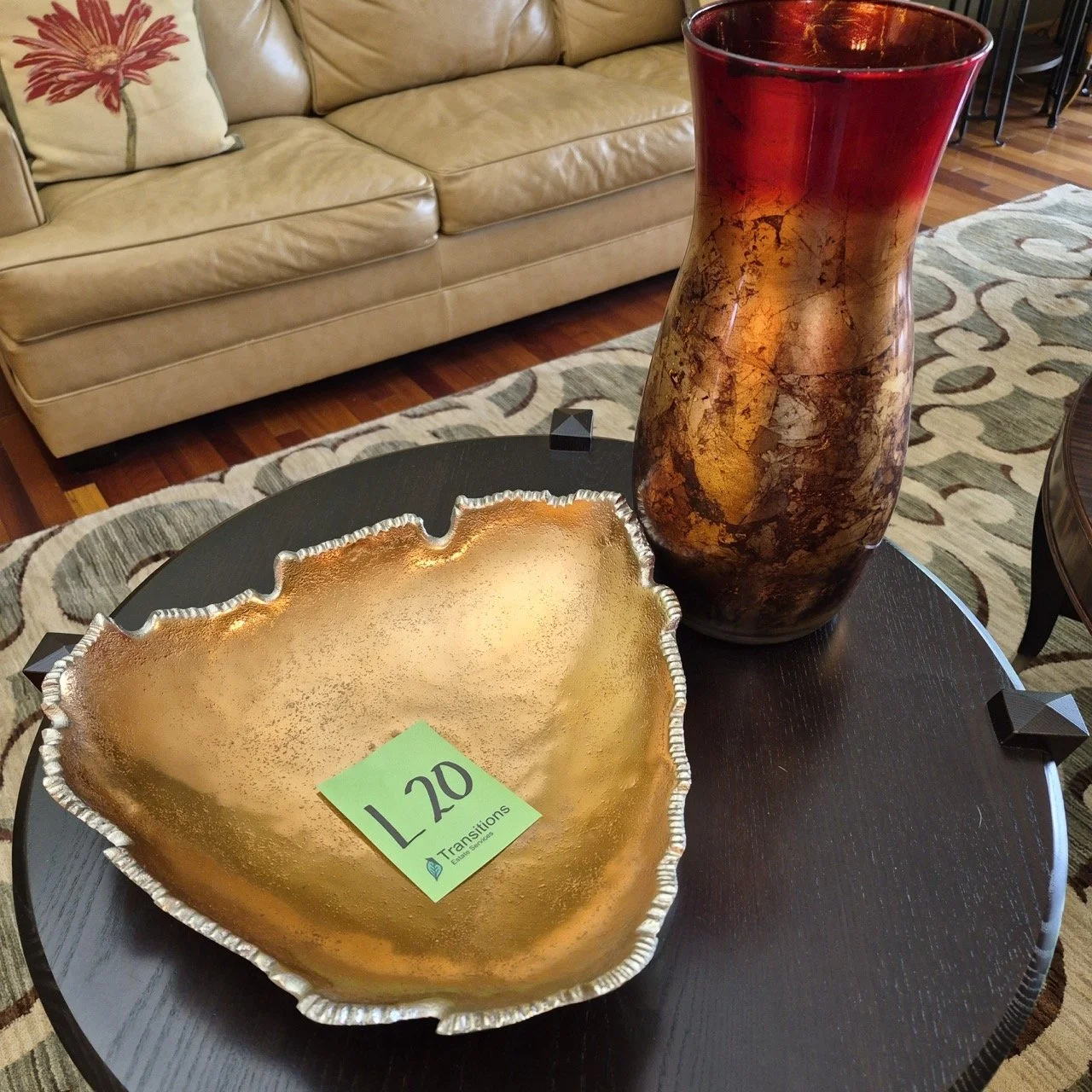 Golden Leaf Bowl made in India and Decor Vase