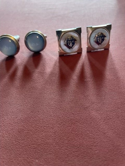 Knights of Columbus and Baby Blue Stone Cufflinks