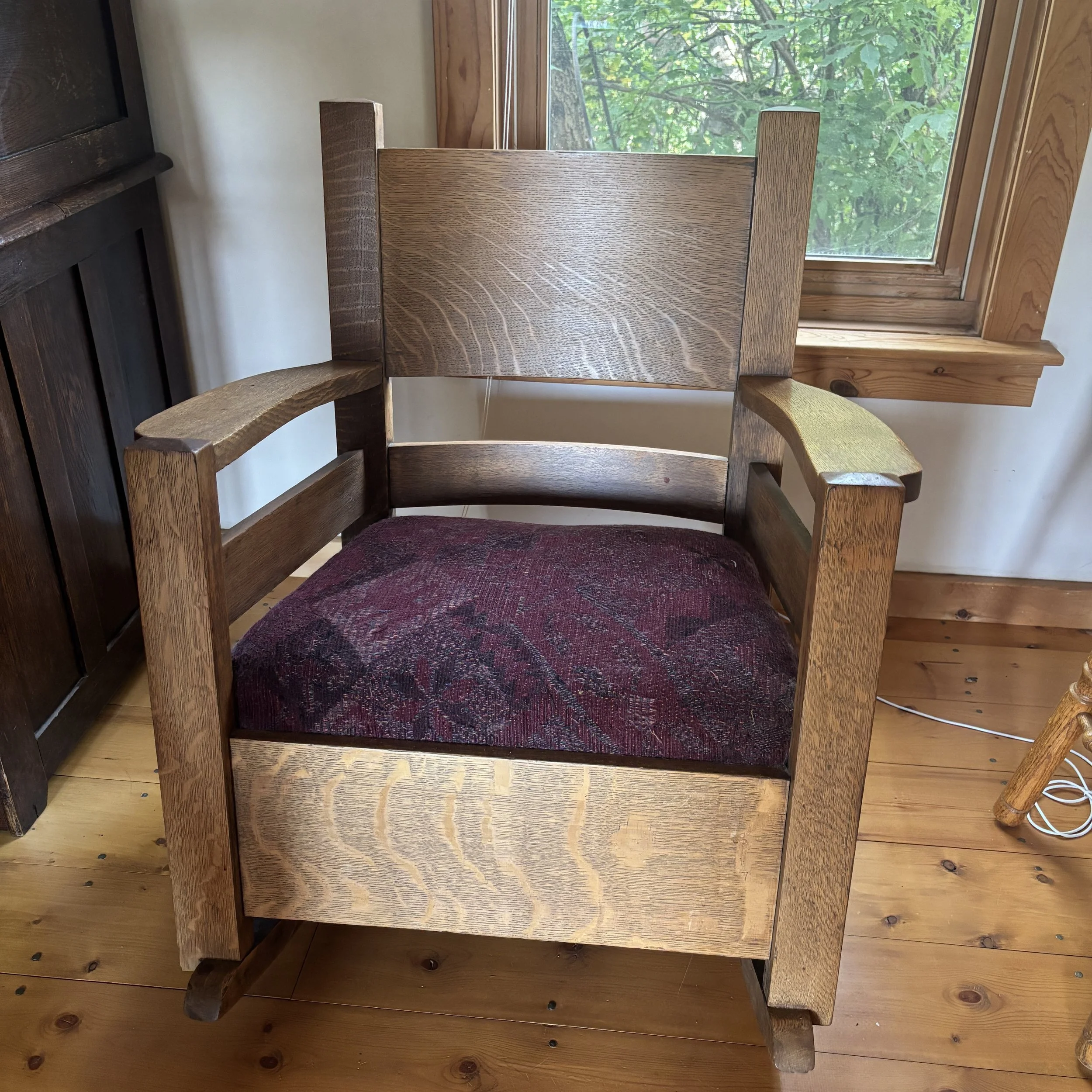 Antique Oak Rocker with Refinished Vision (90s)