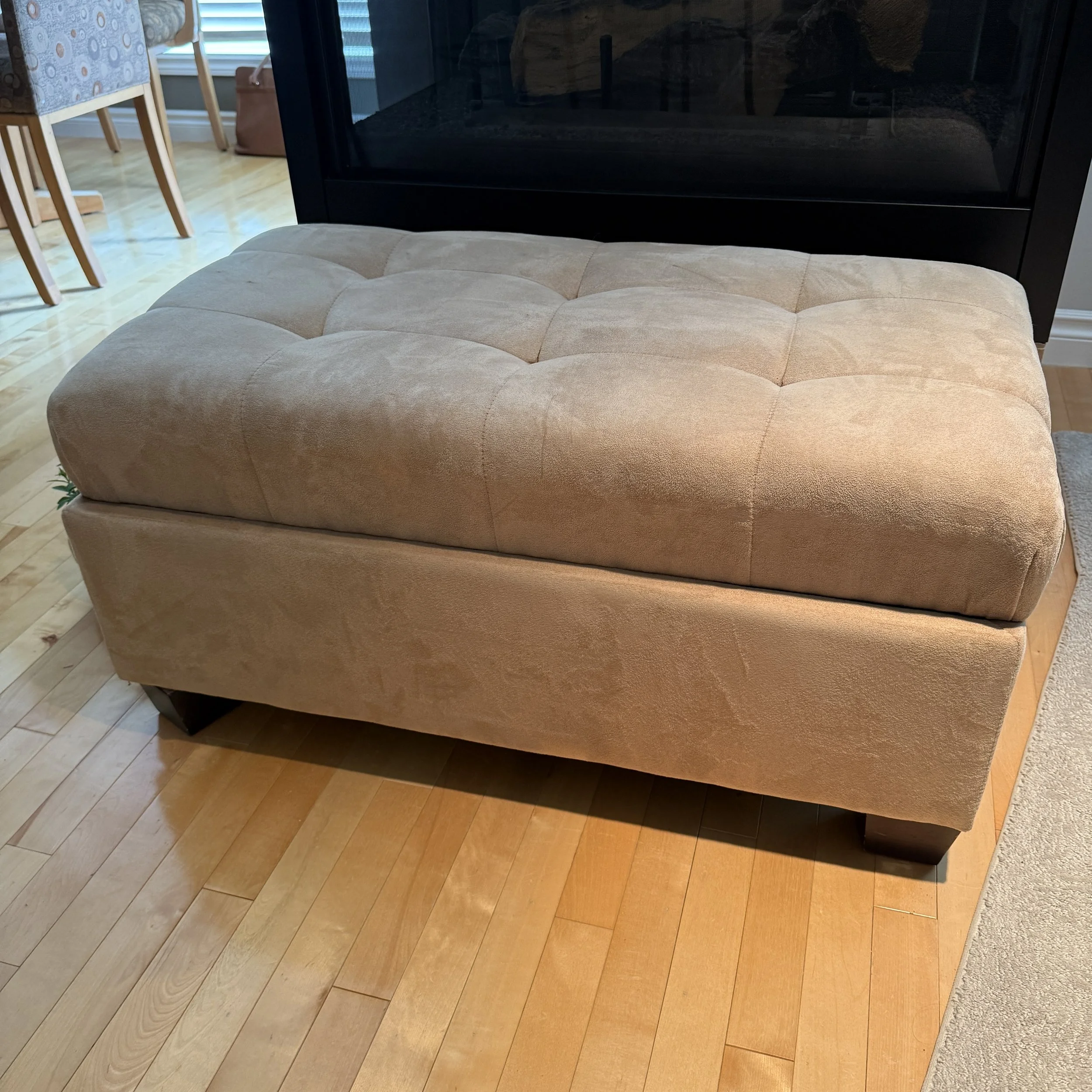 Micro-suede Storage Ottoman
