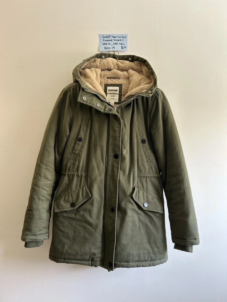 Light Faux Fur Lined Jacket