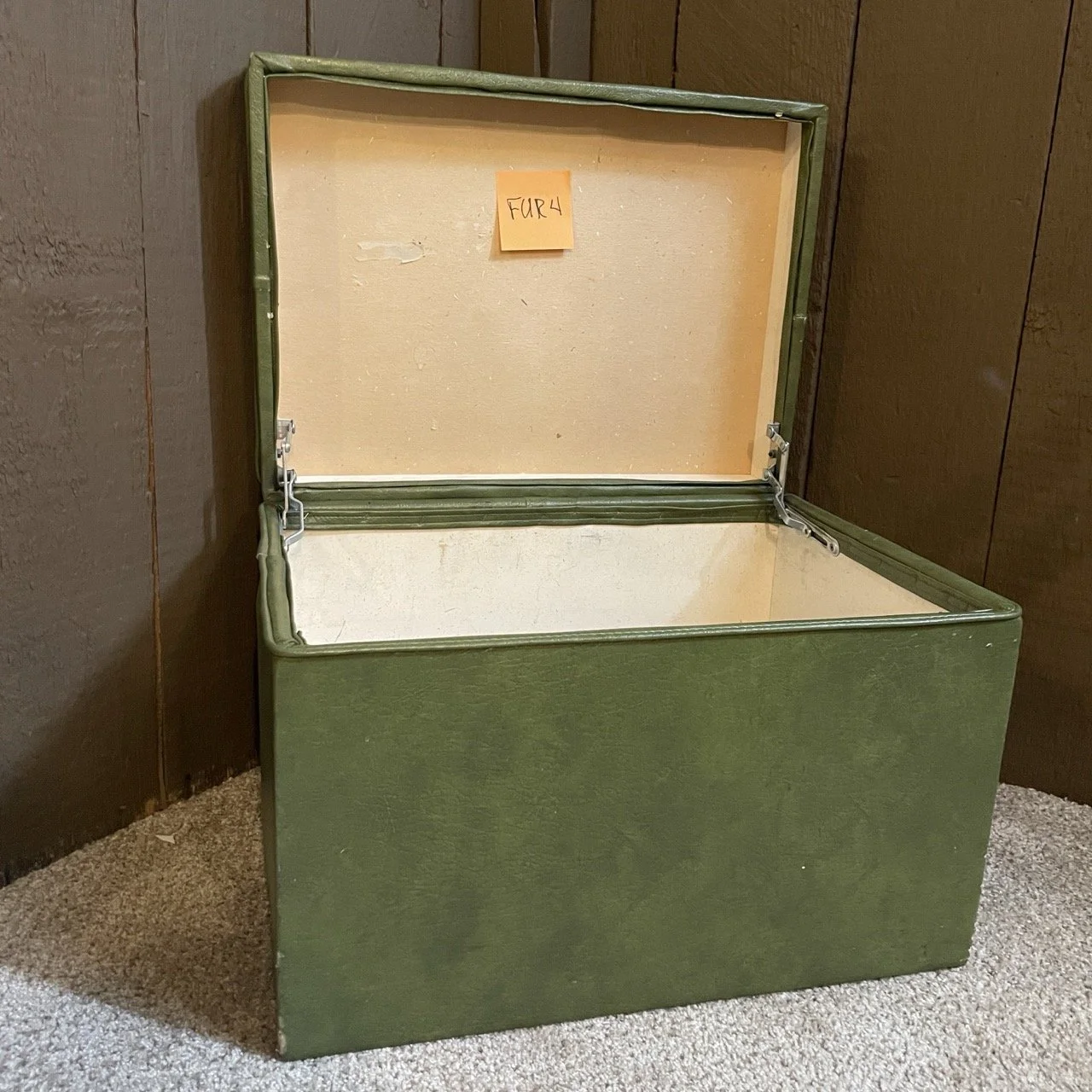 Family Workhorse 1970s Green Vinyl Ottoman