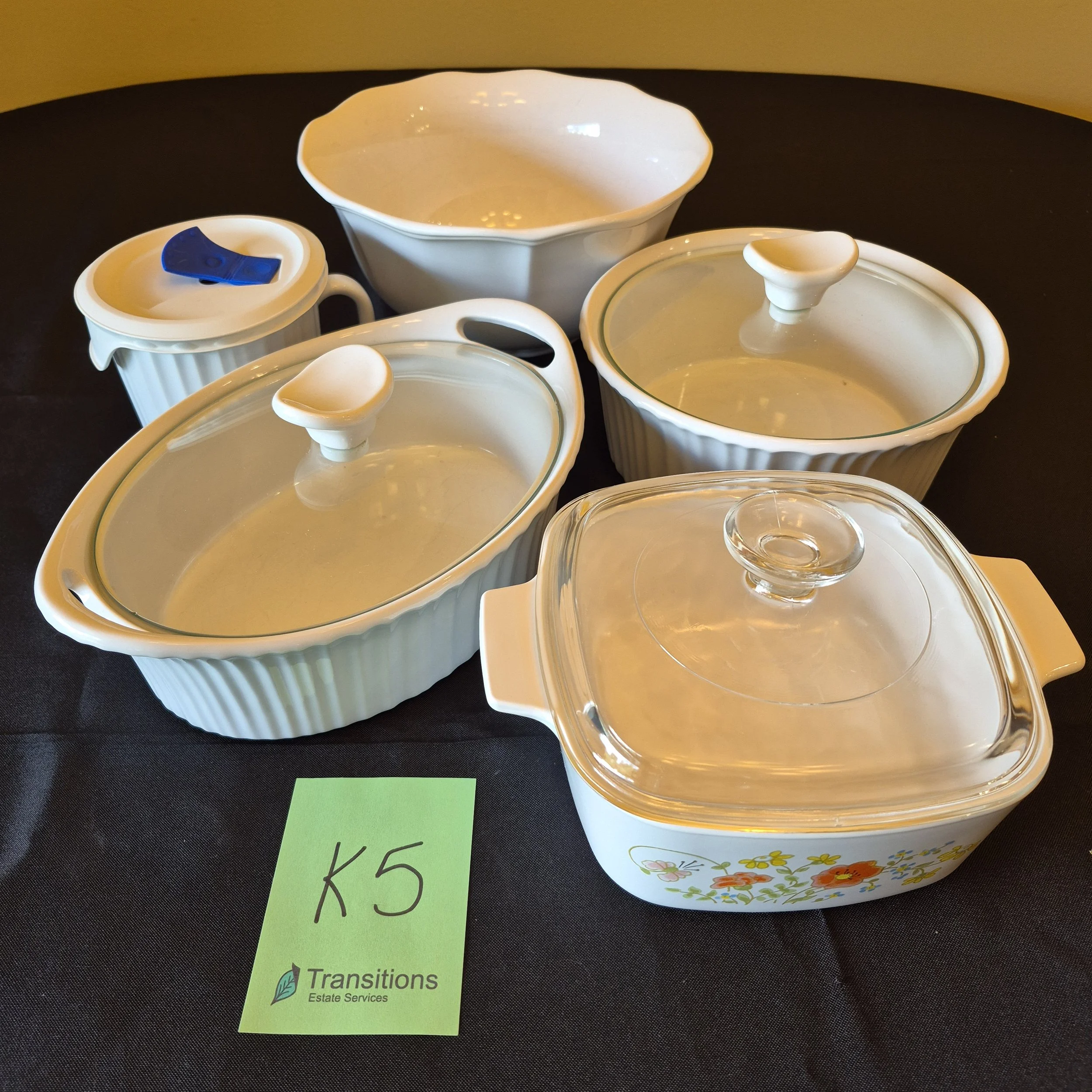 New and Old Lidded Corning Ware
