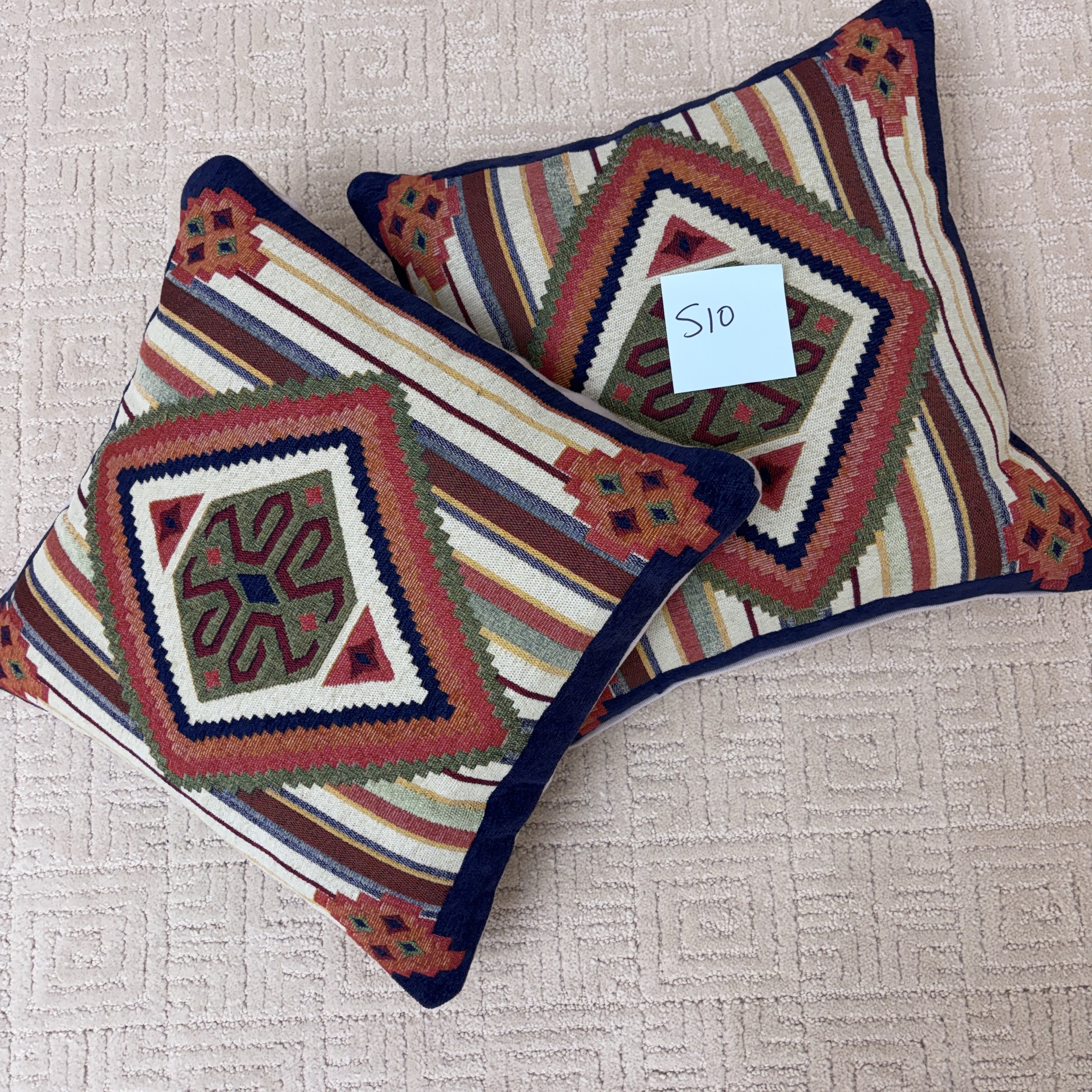 Set of Two Aztec Throw Pillows