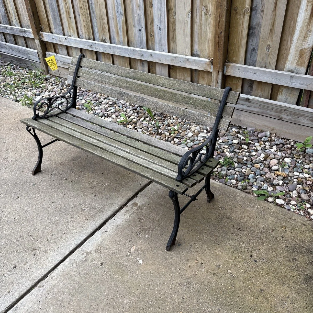 Wood and Wrought Iron Bench