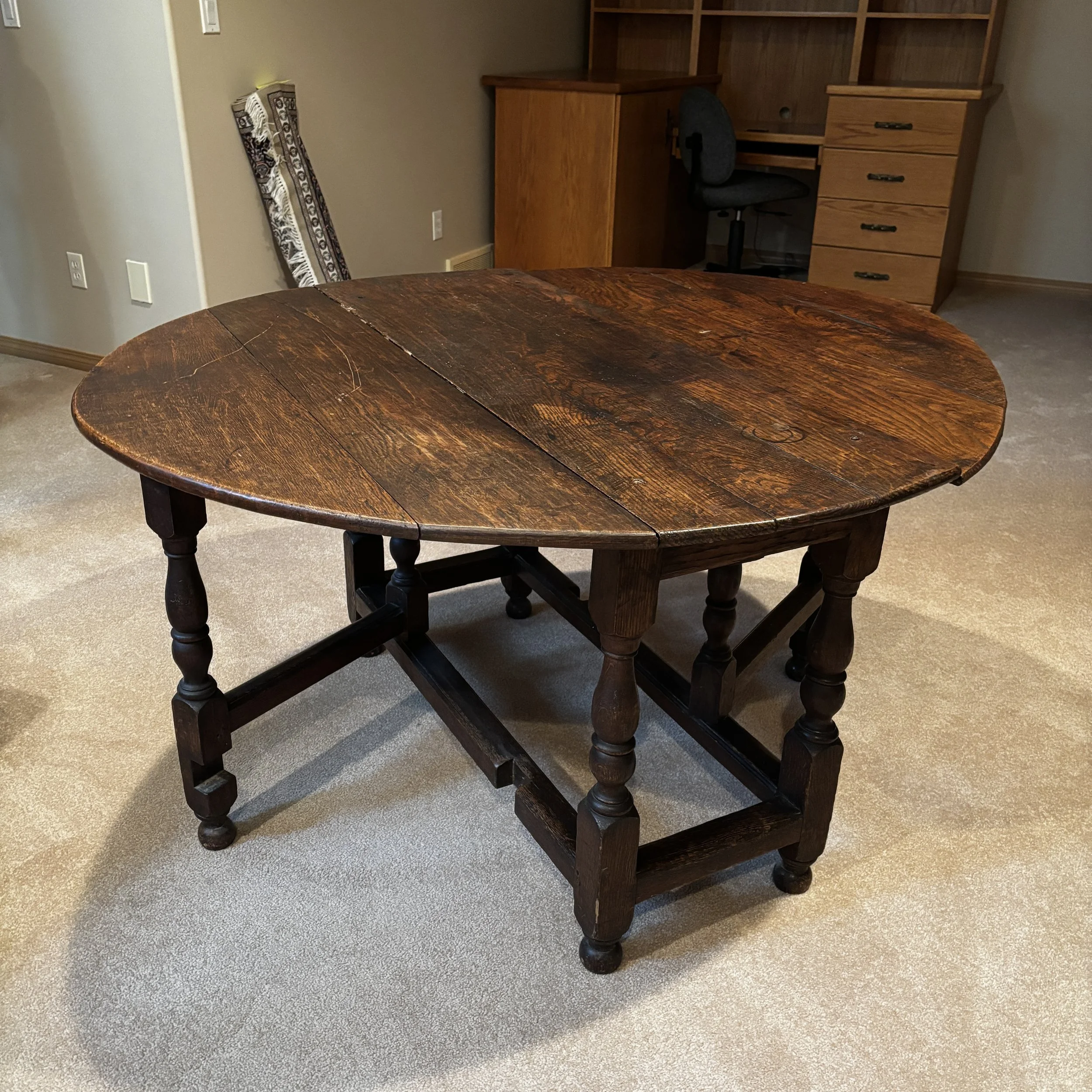 Antique Fold-Out Wooden Table