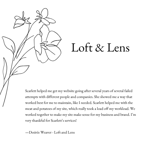 Loft and Lens review for Scarlett Royce Agency