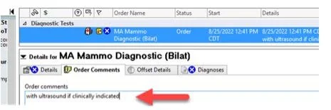 CHANGES TO MAMMOGRAPHY ORDER NAMES — Putter
