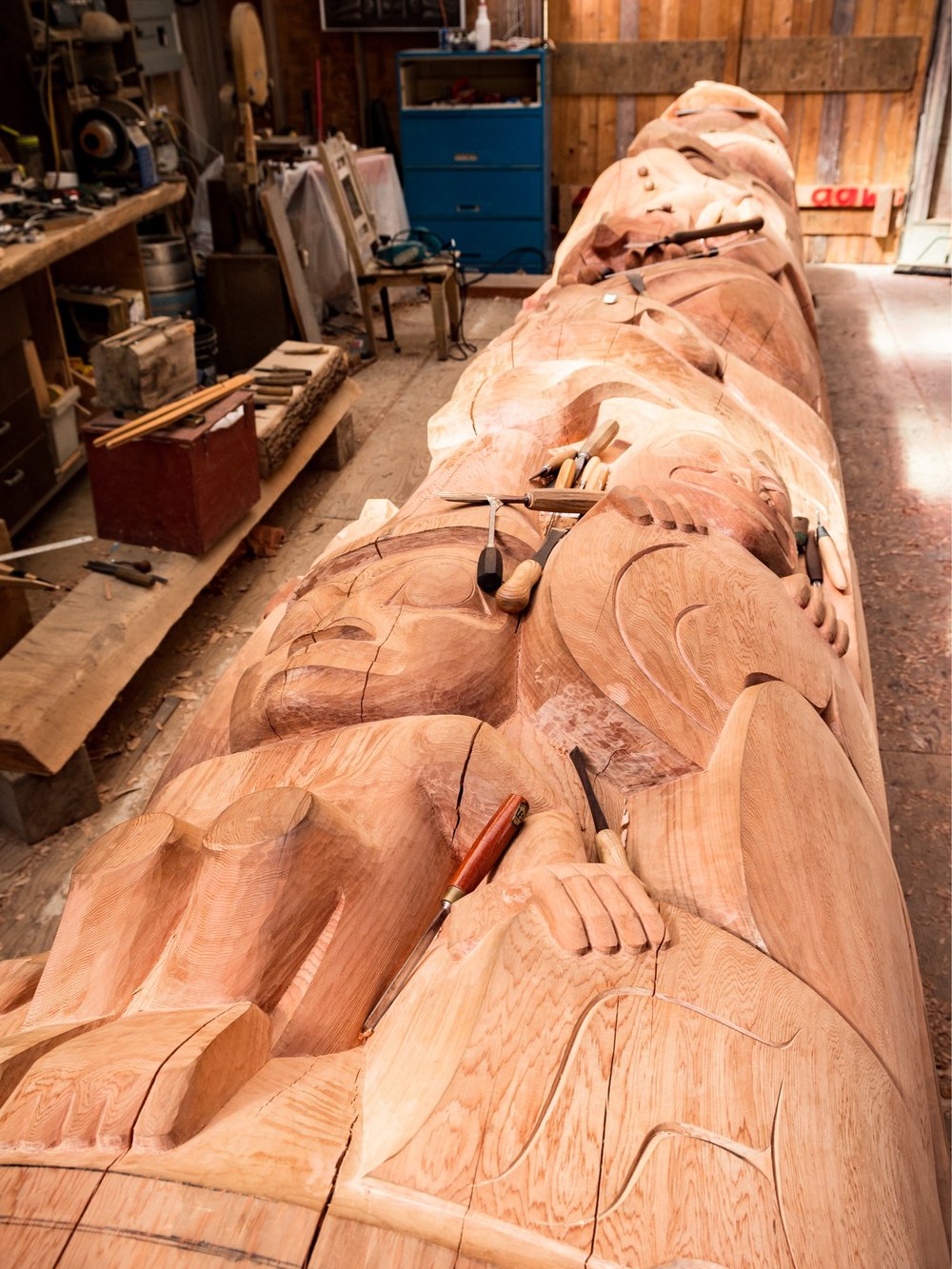   Cedar Pole Carving  