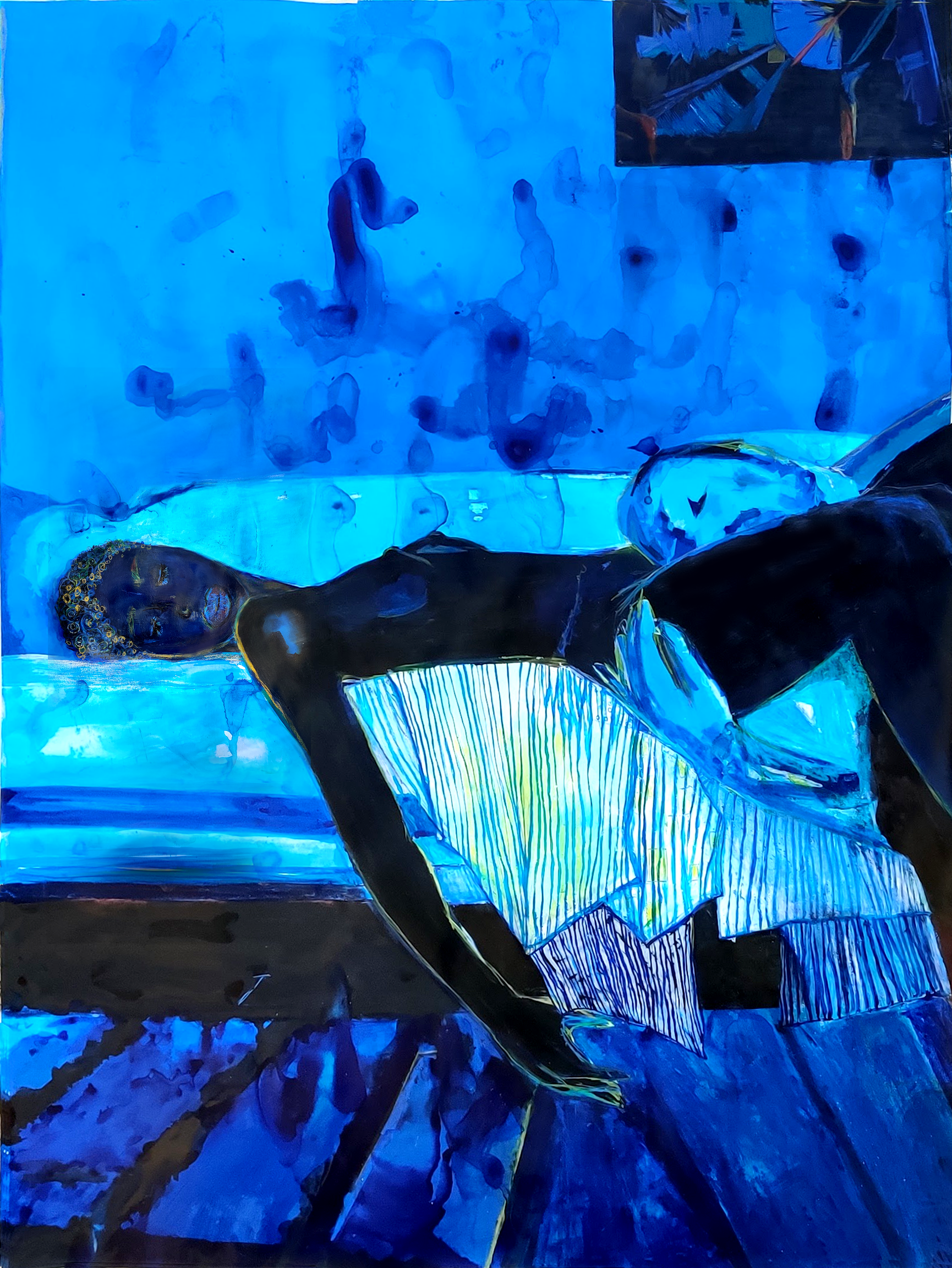   Aftersleep    40” x 60”.Mixed media 