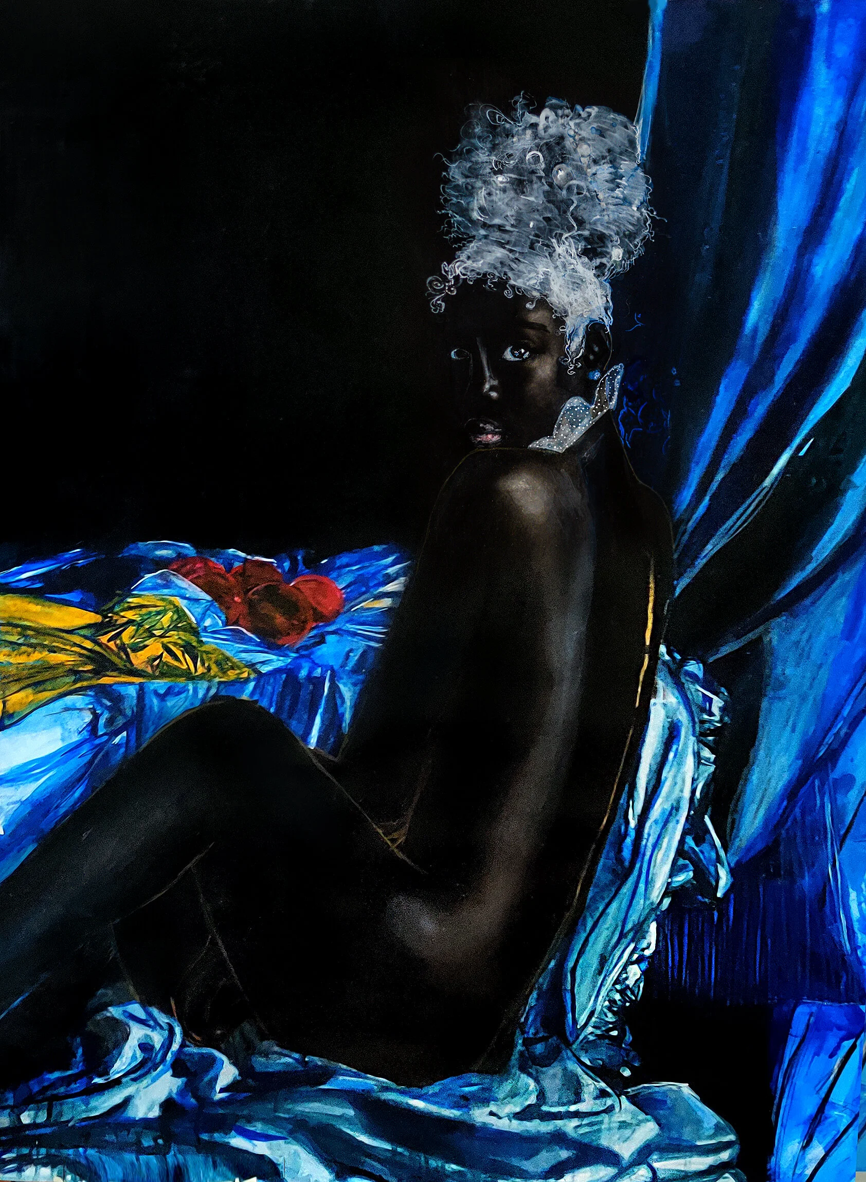   Portrait of a Liberian Girl   30''x 40''. Mixed media                                                 